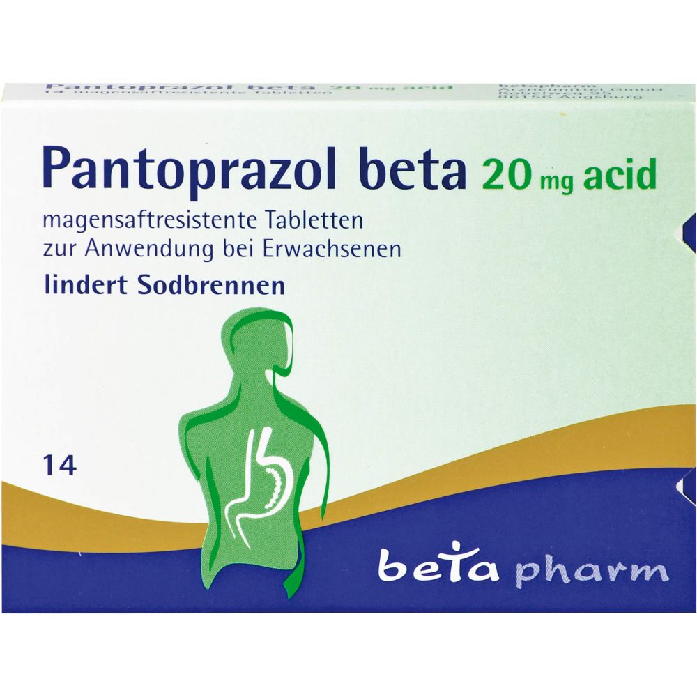 PANTOPRAZOL beta 20 mg acid magensaftres.Tabletten