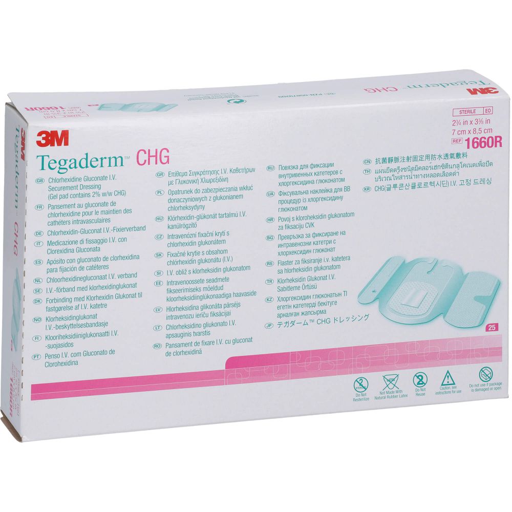 TEGADERM 3M CHG I.V. Fixierverb.7x8,5 cm 1660R