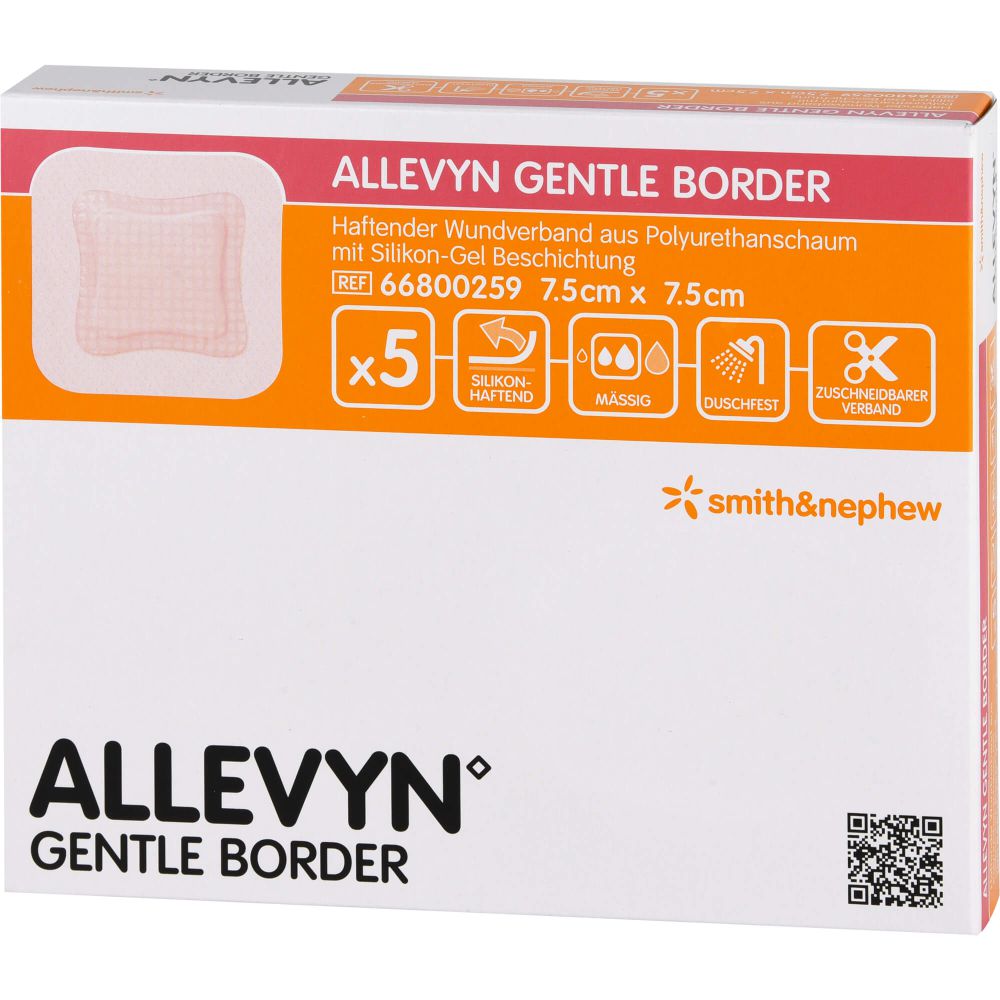 Allevyn Gentle Border 7,5x7,5 cm Schaumverb. 5 St