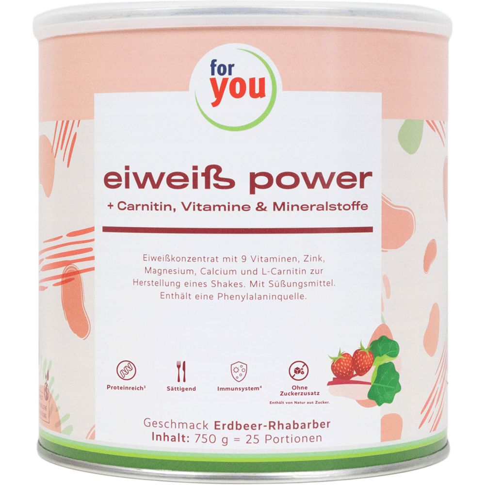 FOR YOU eiweiß power Erdbeere Pulver