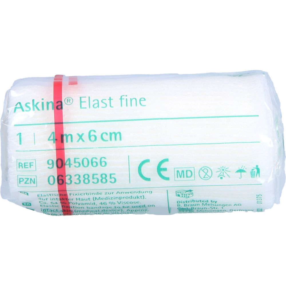 ASKINA Elast Fine Binde 6 cmx4 m cellophaniert