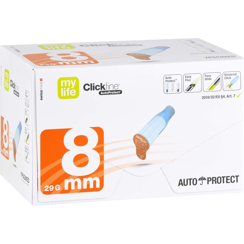 MYLIFE Clickfine AutoProtect Pen-Nadeln 8 mm 29 G