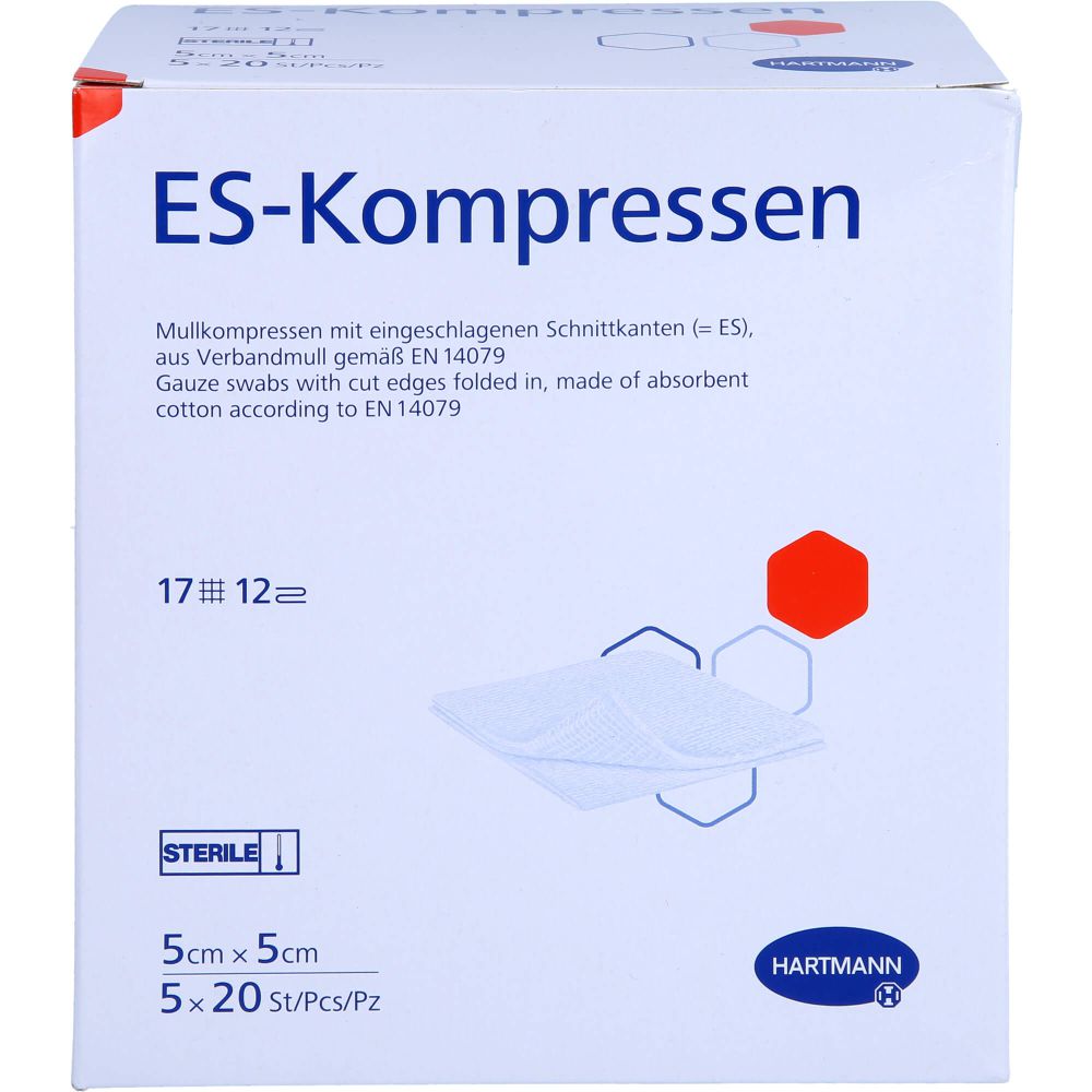 ES-KOMPRESSEN steril 5x5 cm 12fach Großpackung