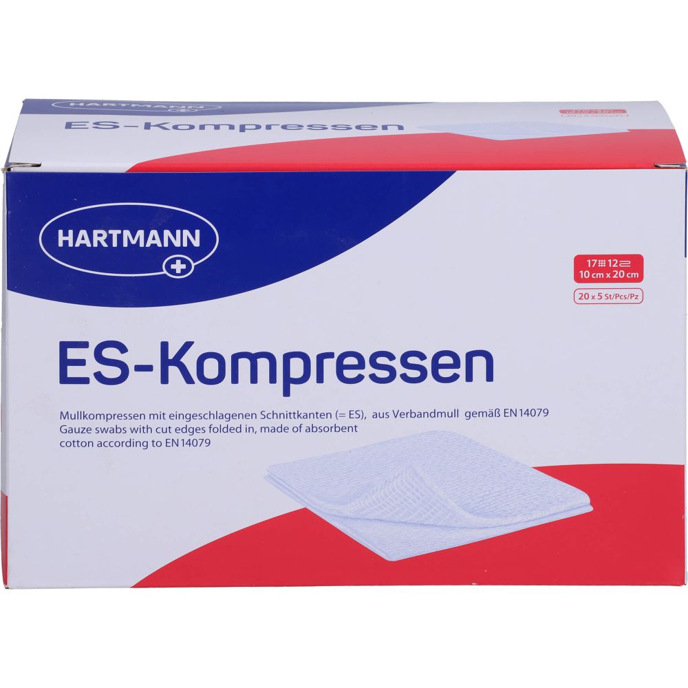 ES-KOMPRESSEN steril 10x20 cm 12fach Großpackung