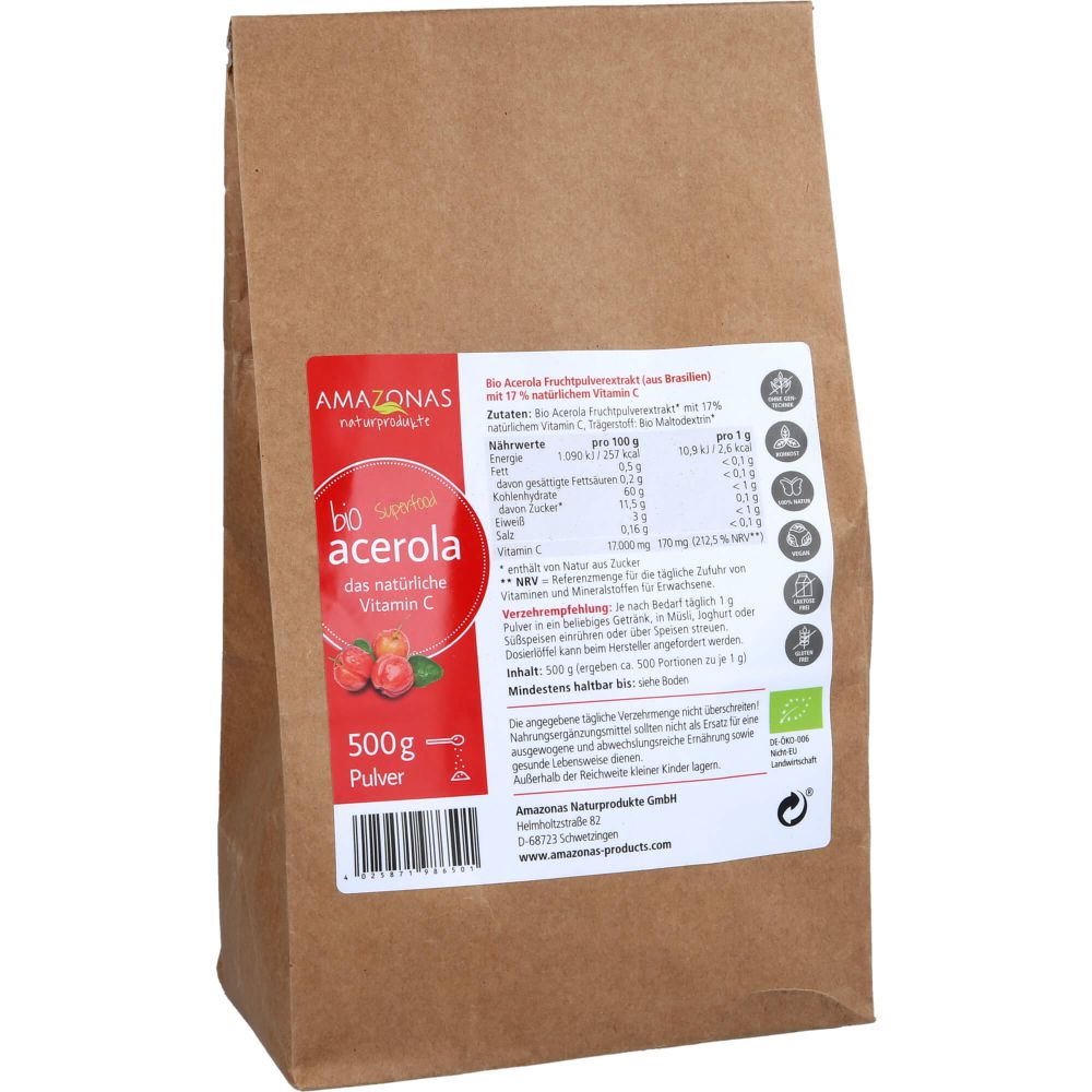 ACEROLA 100% Bio Pur natürliches Vit.C Pulver