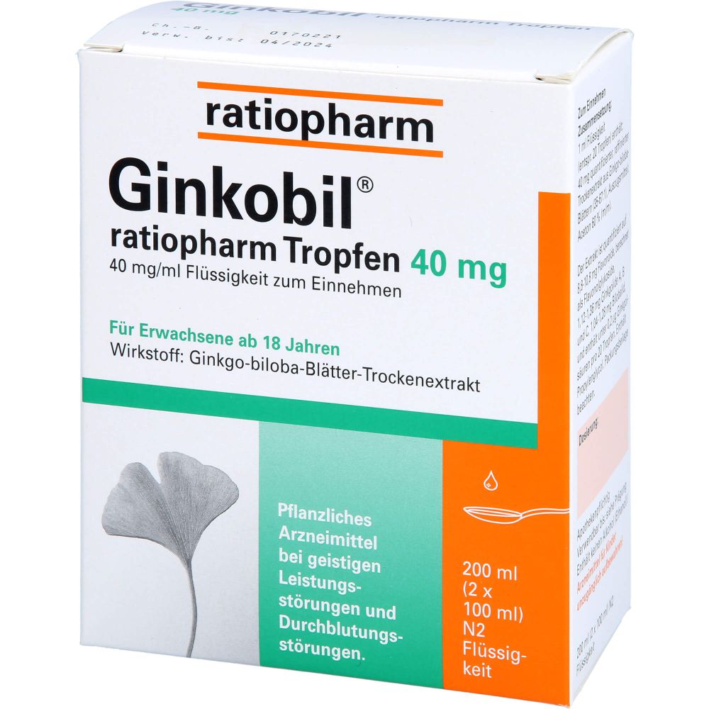 Ginkobil-ratiopharm Tropfen 40 mg 200 ml