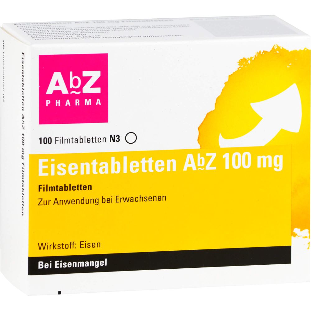 Eisentabletten AbZ 100 mg Filmtabletten 100 St