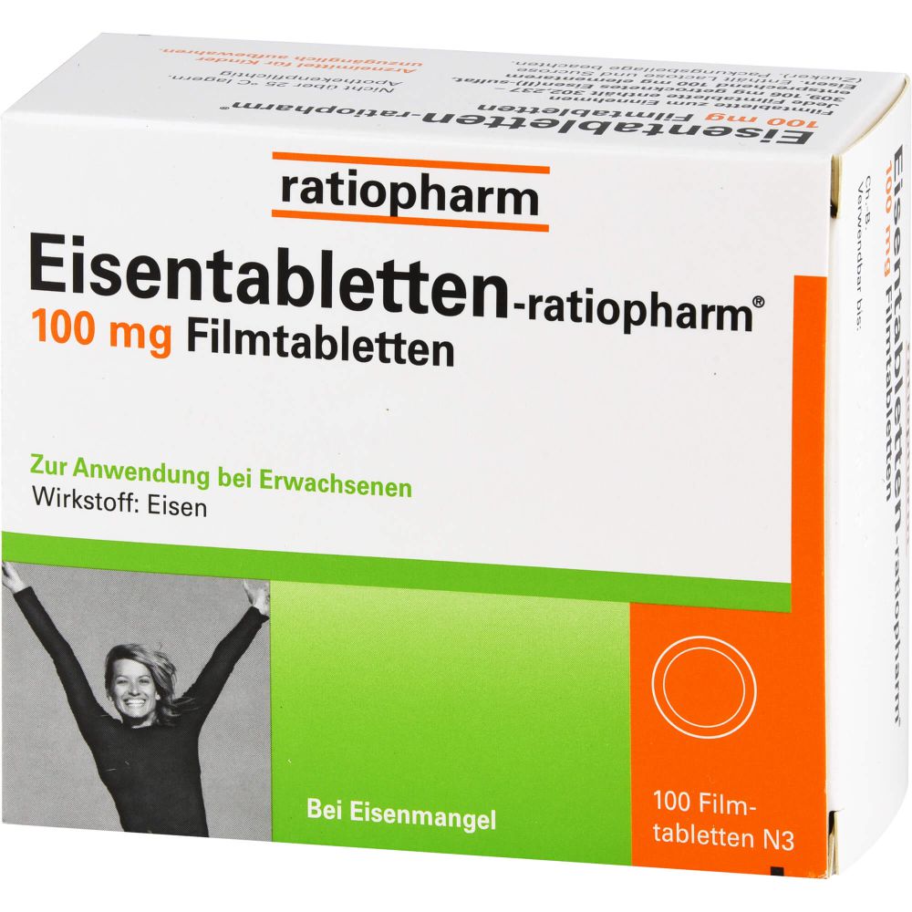 Eisentabletten-ratiopharm 100 mg Filmtabletten 100 St