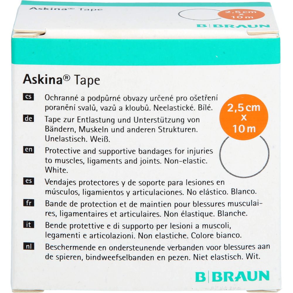 ASKINA Tape Pfl.unelast.2,5 cmx10 m weiß