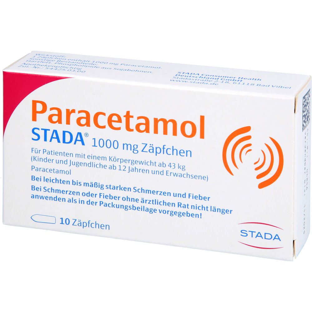 PARACETAMOL STADA 1000 mg Zäpfchen