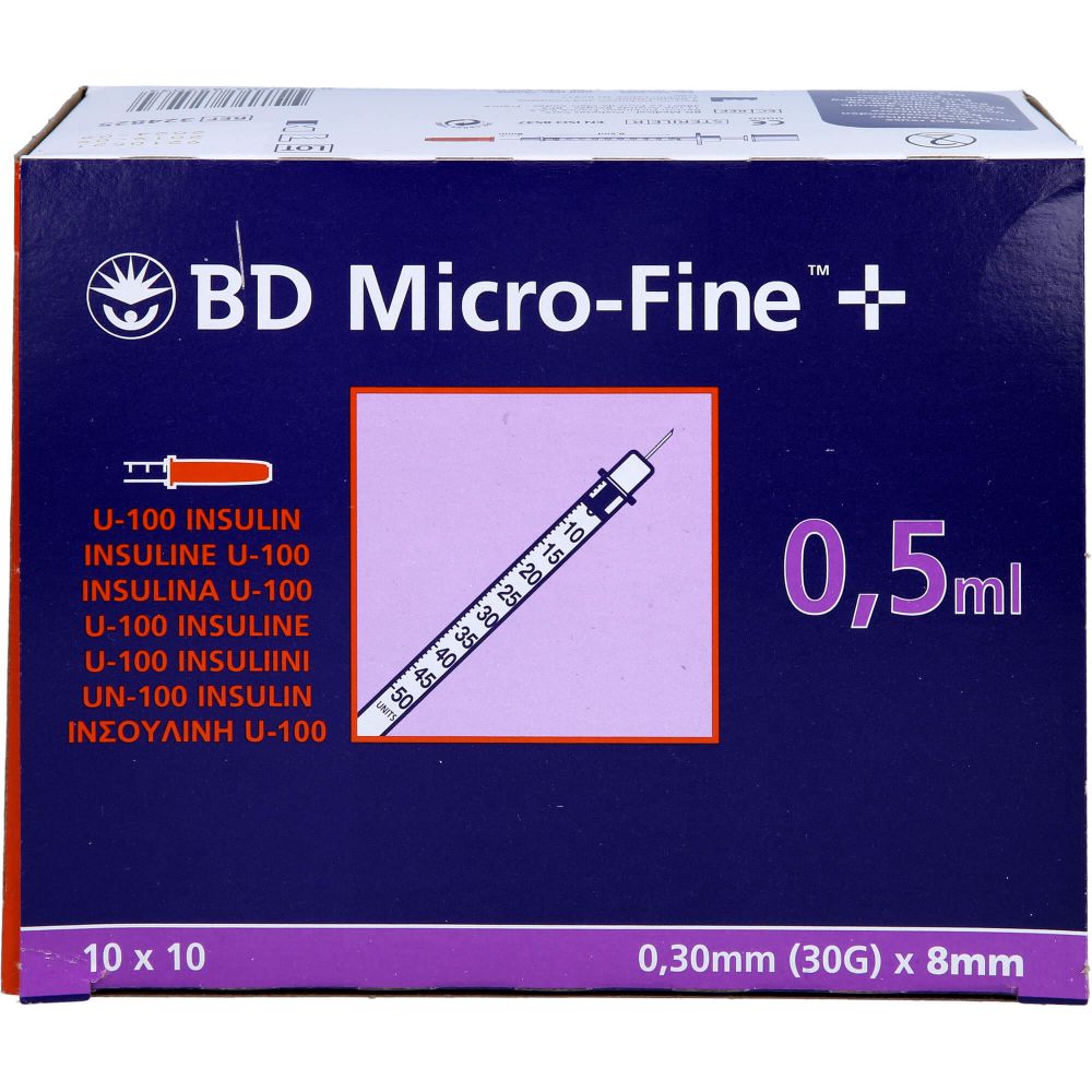 BD MICRO-FINE+ Insulinspr.0,5 ml U100 8 mm