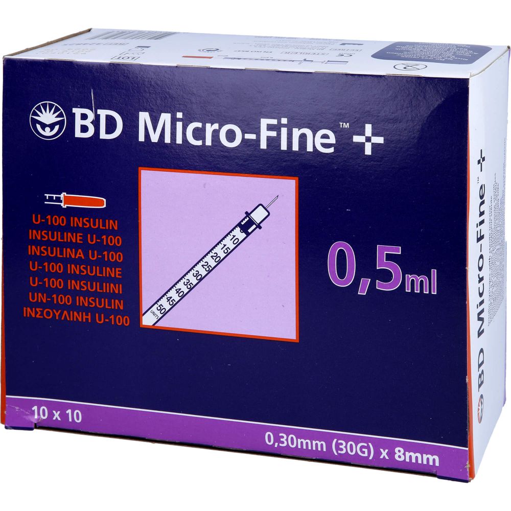 BD MICRO-FINE+ Insulinspr.0,5 ml U100 8 mm