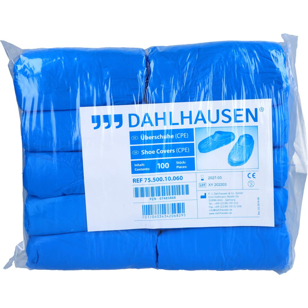 Einmal-OP-CPE-Überziehschuhe, blau, á 10x10 Stück/Packung - Höga-Pharm e. K.