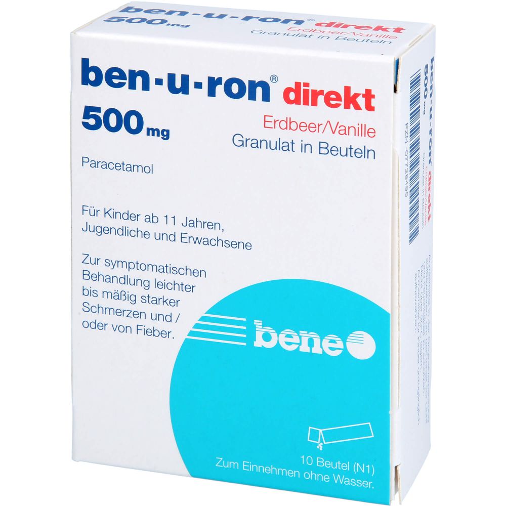 BEN-U-RON direkt 500 mg Granulat Erdbeer/Vanille