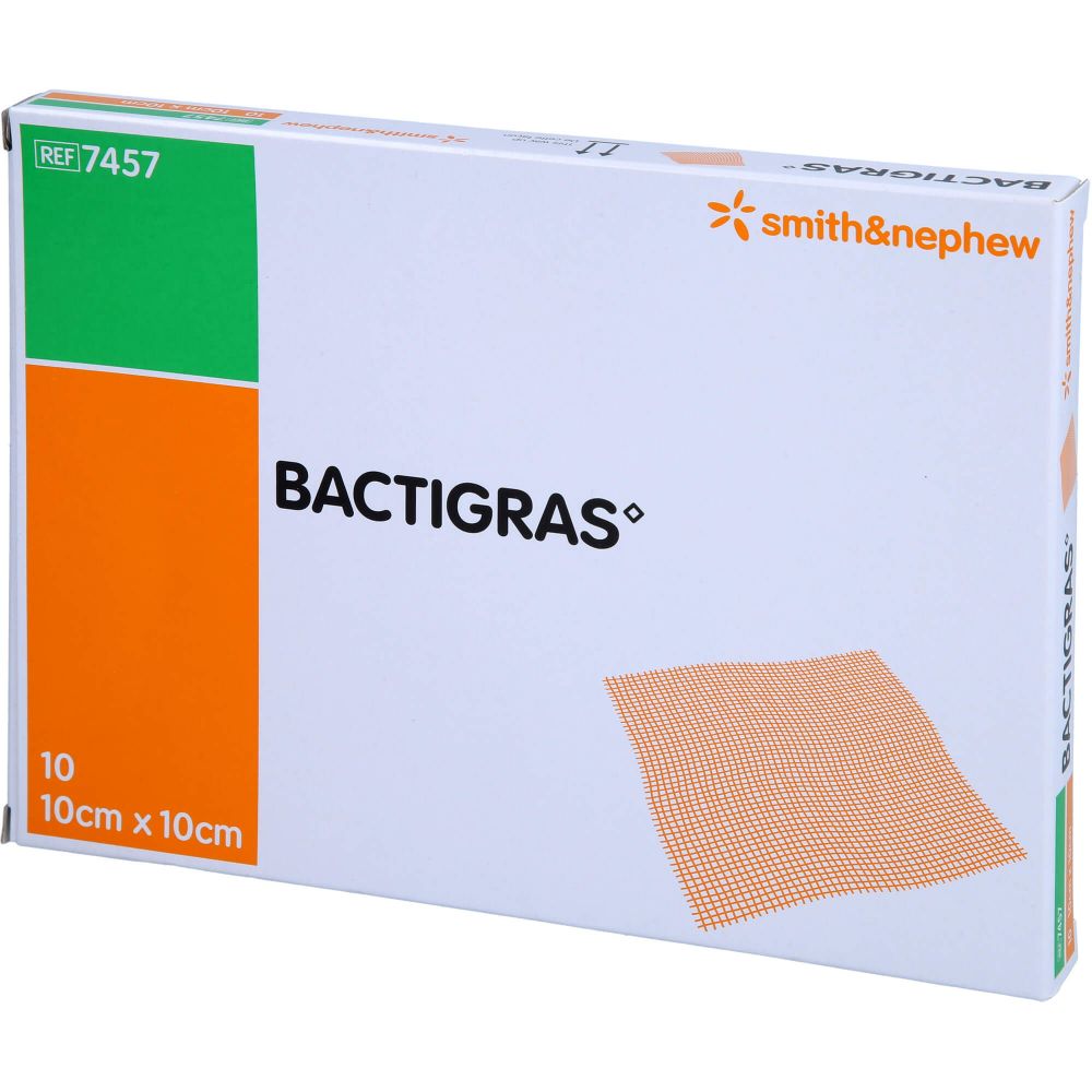 BACTIGRAS antiseptische Paraffingaze 10x10 cm