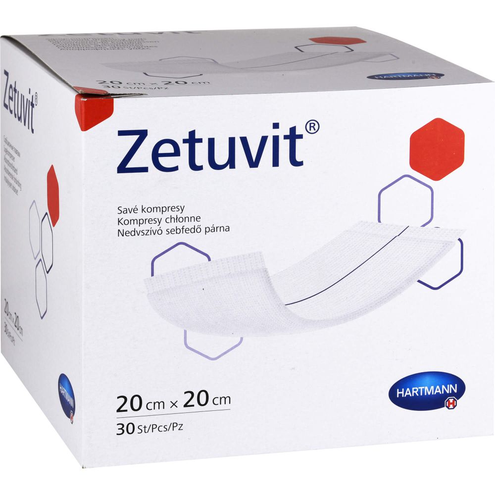 ZETUVIT Saugkompressen unsteril 20x20 cm