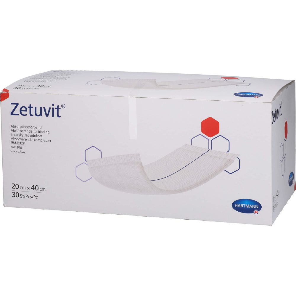 ZETUVIT Saugkompressen unsteril 20x40 cm