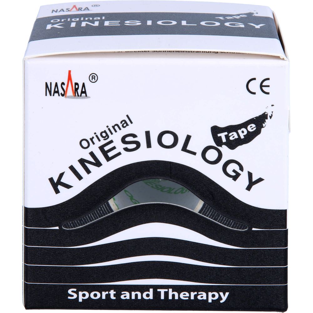 NASARA Kinesiologie Tape 5 cmx5 m schwarz