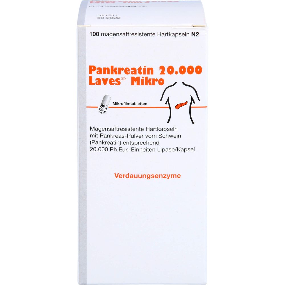 Pankreatin 20.000 Laves Mikro magensaftr.Hartkaps. 100 St