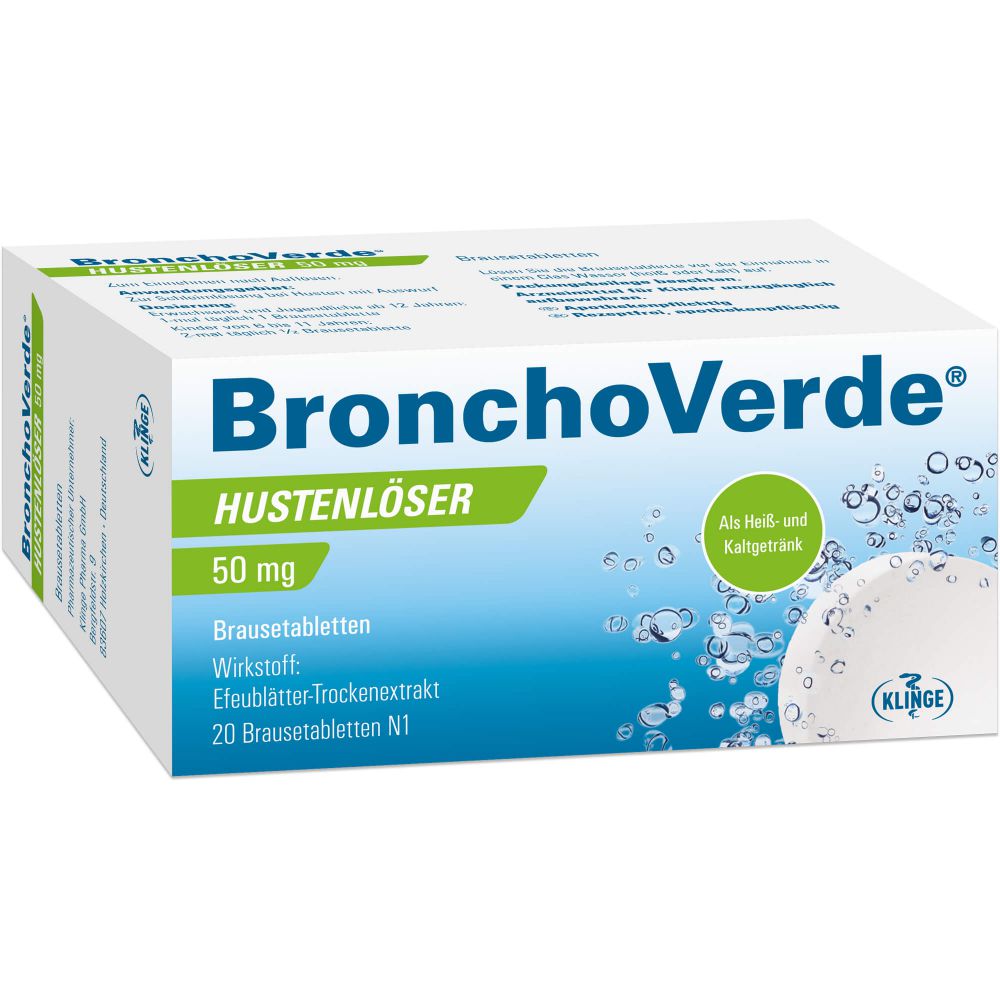 BRONCHOVERDE Hustenlöser 50 mg Brausetabletten