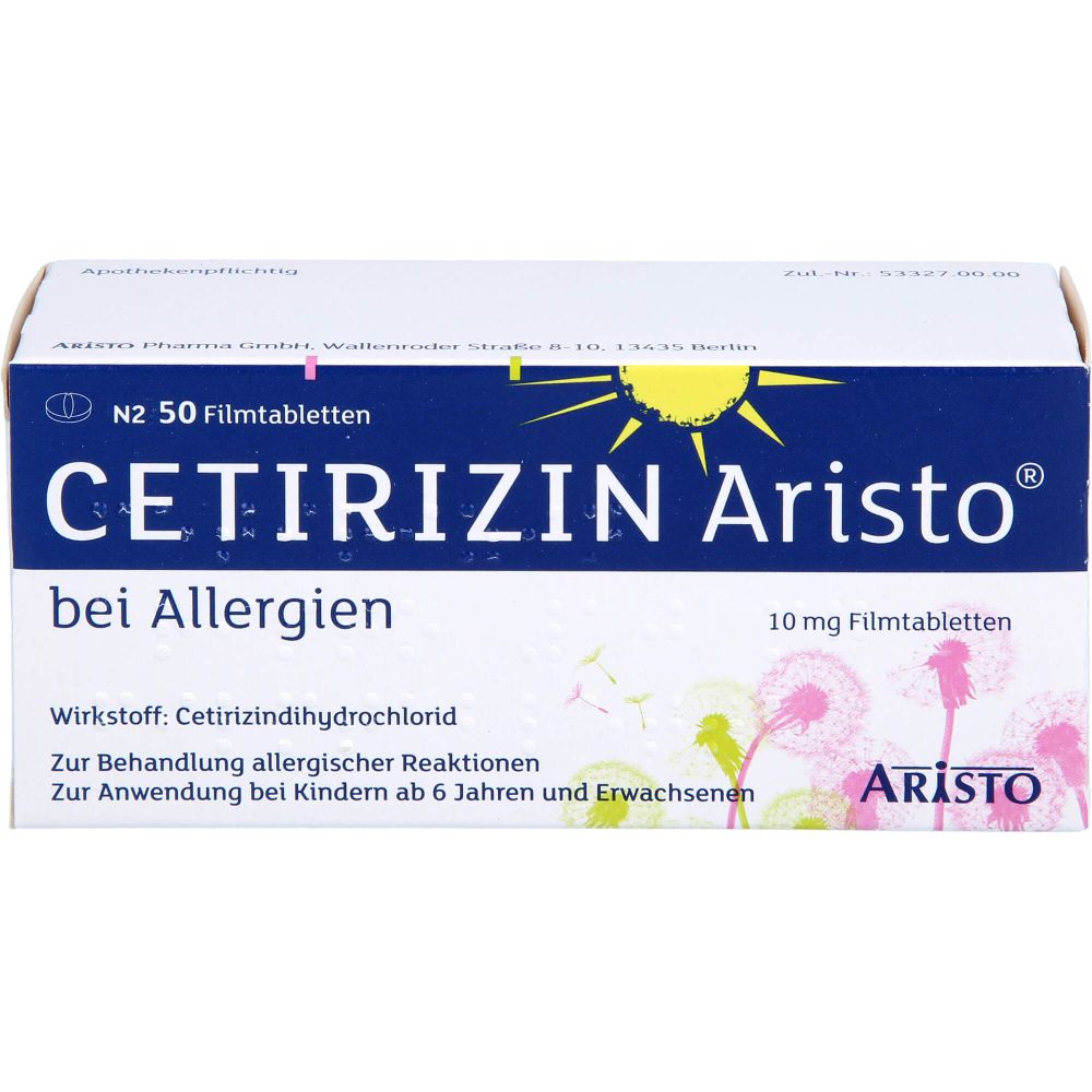 CETIRIZIN Aristo bei Allergien 10 mg Filmtabletten