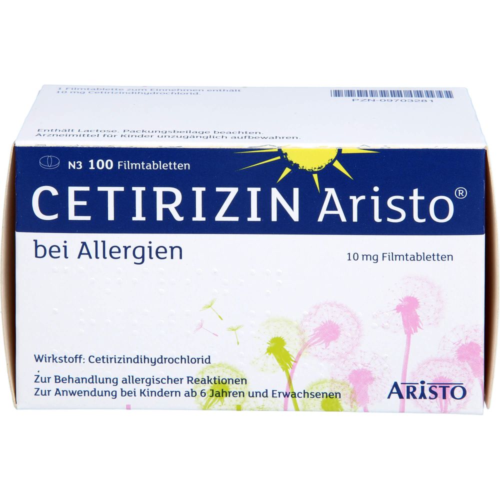 CETIRIZIN Aristo bei Allergien 10 mg Filmtabletten