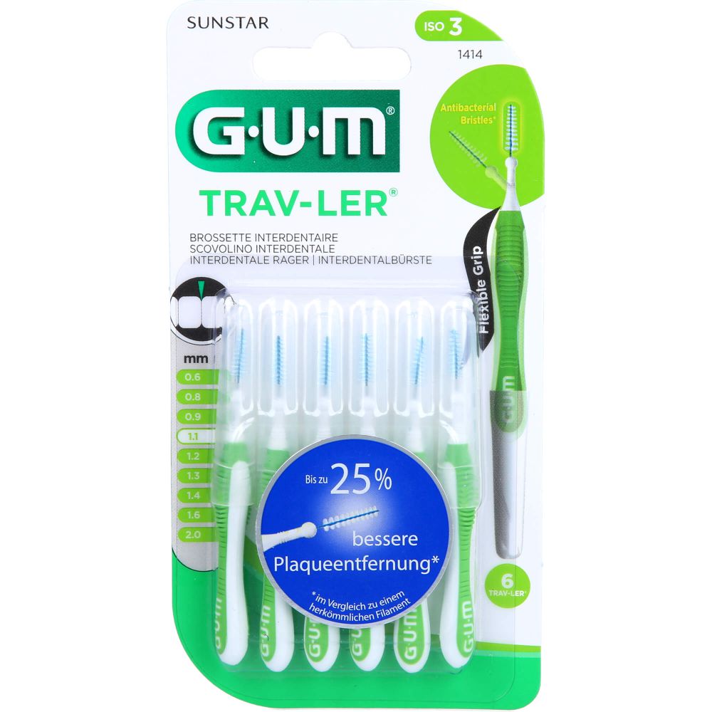 Gum Trav-Ler 1,1mm Tanne grün Interdental+6Kappen 6 St