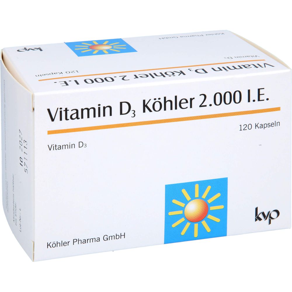 Vitamin D3 Köhler 2.000 I.E. Kapseln 120 St