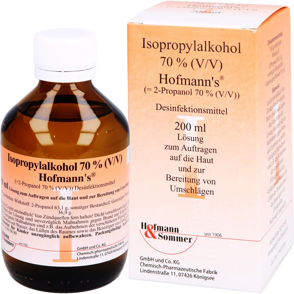 Isopropylalkohol 70% V/V Hofmann's 200 ml