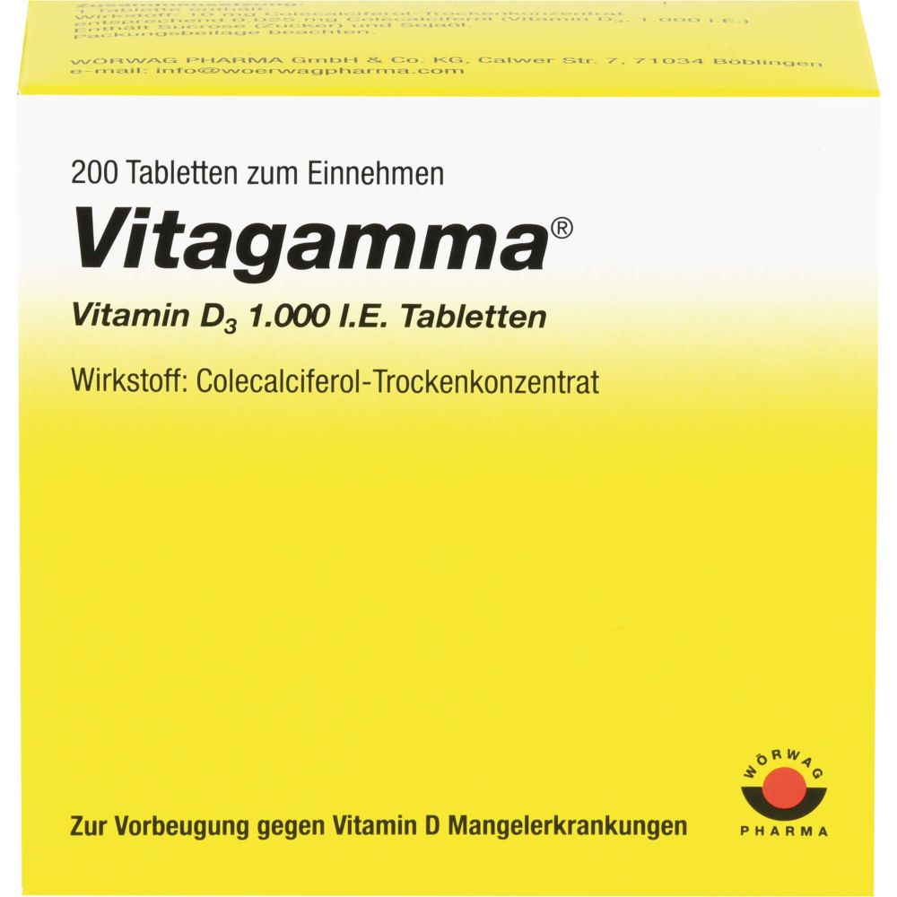 Vitagamma Vitamin D3 1.000 I.E. Tabletten 200 St 200 St