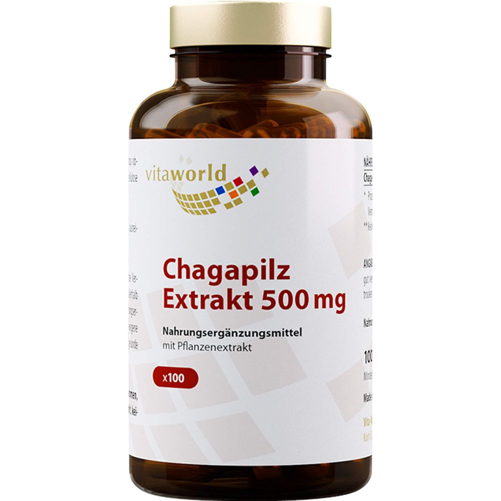 Chaga Pilz Extrakt 500 mg Kapseln 100 St 100 St