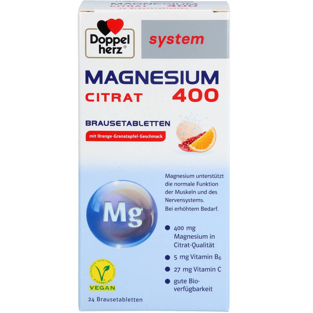 DOPPELHERZ Magnesium 400 Citrat system Brausetabl.
