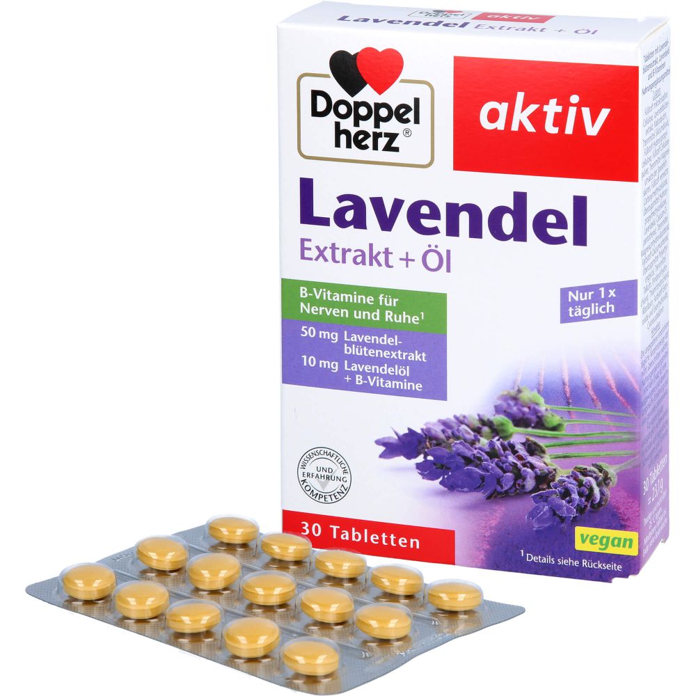 Doppelherz Lavendel Extrakt+Öl Tabletten - Natürliche Unterstützung für  Entspannung & Schlaf - Vitamine & Mineralstoffe - Doppelherz - Markenshops  - pharmaphant Apotheke