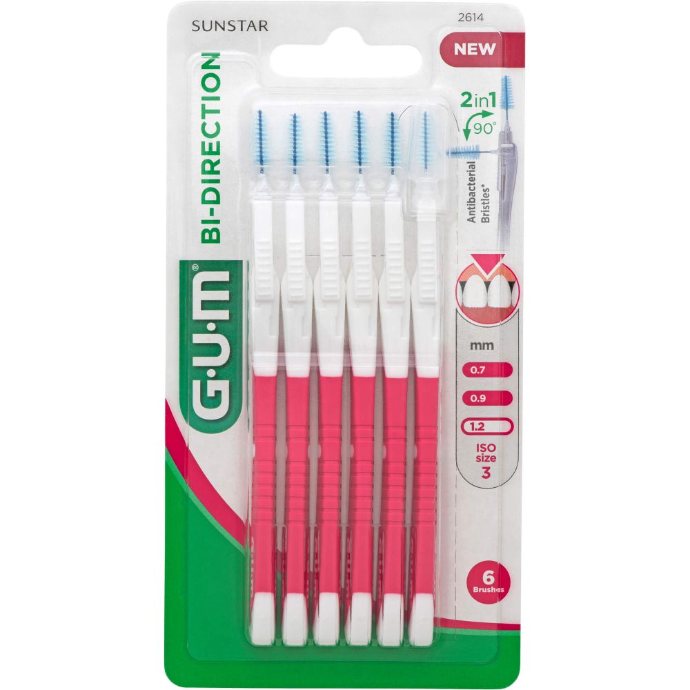 Gum Bi-Direction Interdentalb.1,2 mm pink 6 St