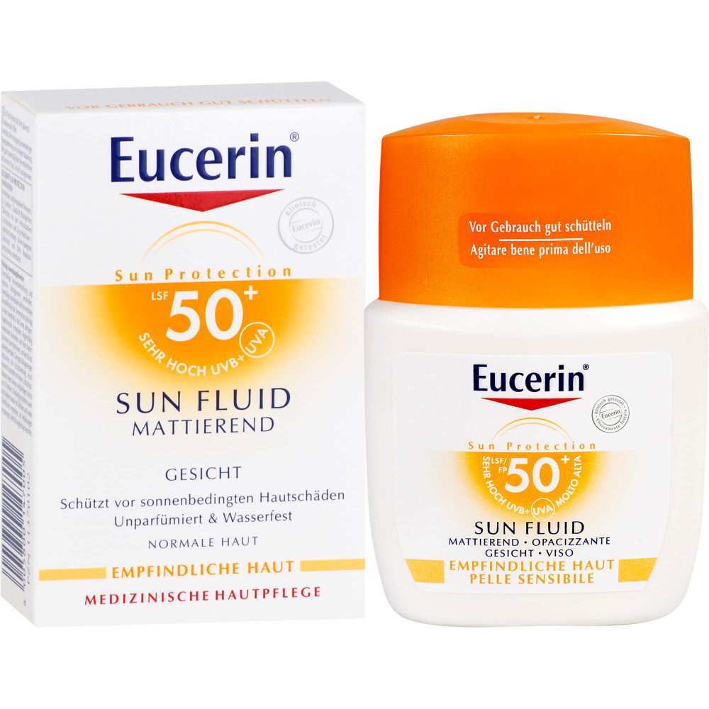 Eucerin Sun Fluid Mattierend LSF 50+, Schützen & Mattieren