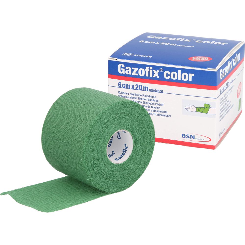 GAZOFIX color Fixierbinde kohäsiv 6 cmx20 m grün