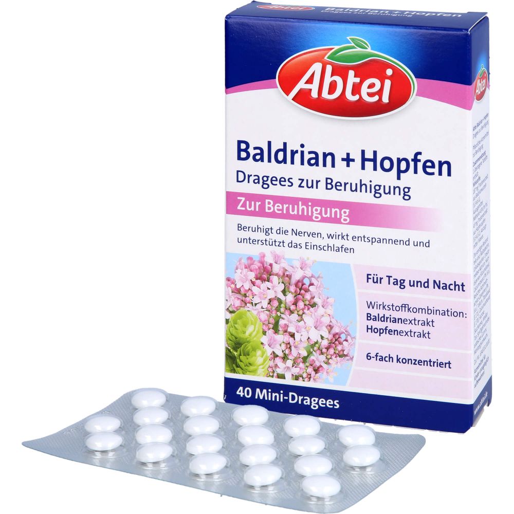 ABTEI Baldrian+Hopfen Dragees zur Beruhigung