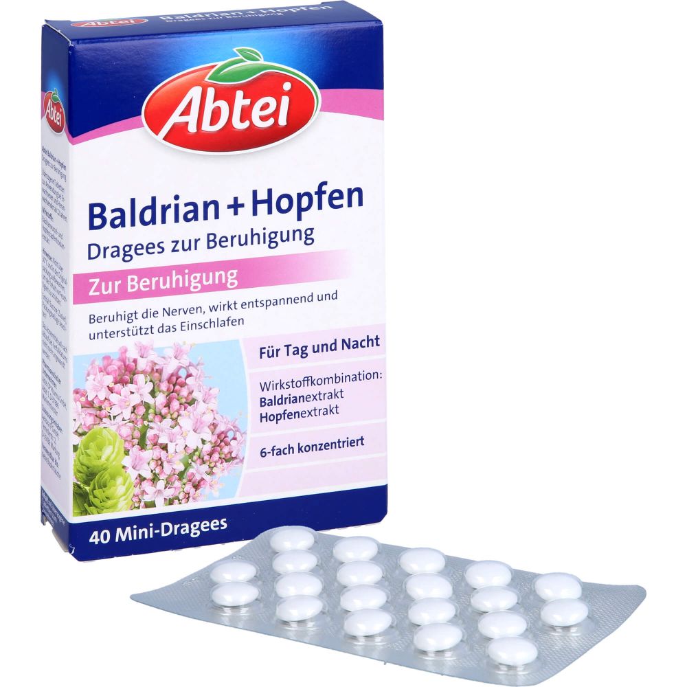 ABTEI Baldrian+Hopfen Dragees zur Beruhigung