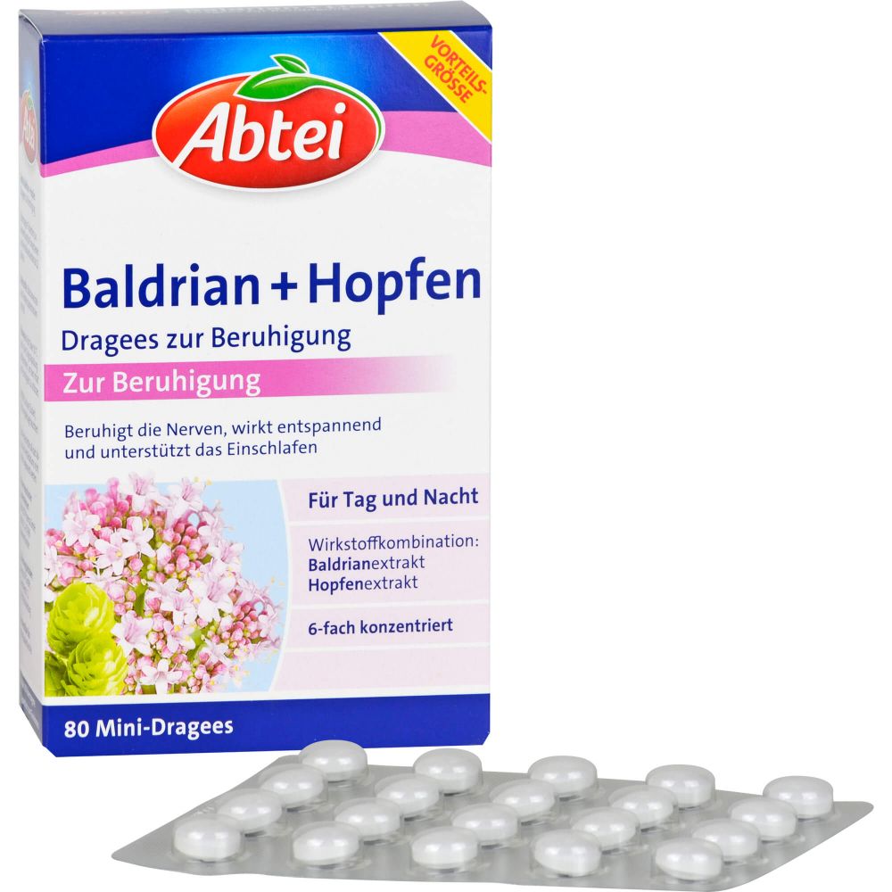 ABTEI Baldrian+Hopfen Dragees zur Beruhigung