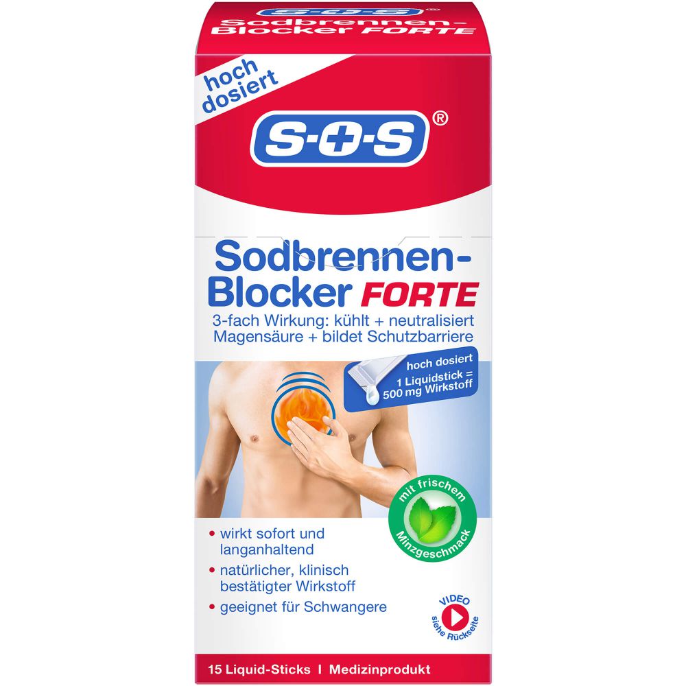 SOS SODBRENNEN-Blocker Forte Sticks Flüss.z.E.