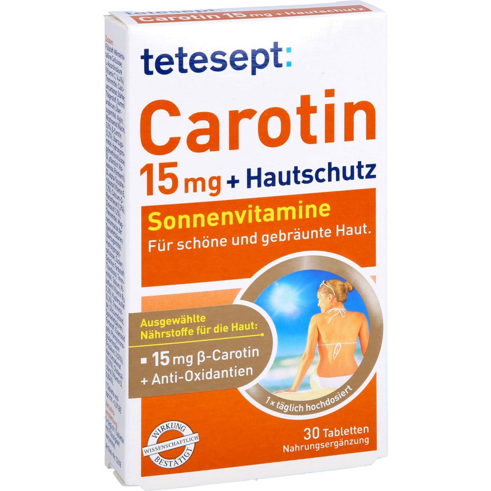 TETESEPT Carotin 15 mg+Hautschutz Filmtabletten