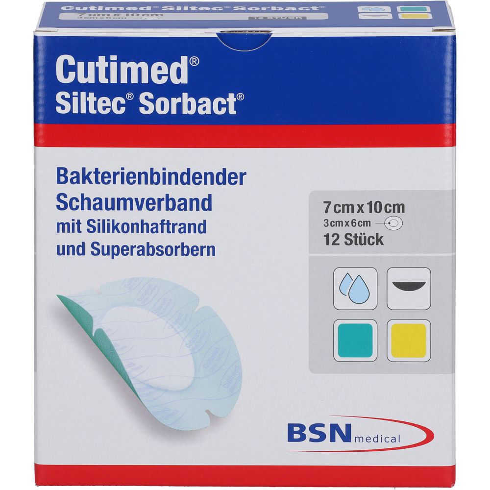 CUTIMED Siltec Sorbact PU-Verb.7x10 cm oval 12 St - Schaumverbände -  Wundversorgung - Pflegebedarf - Arzneimittel - pharmaphant Apotheke