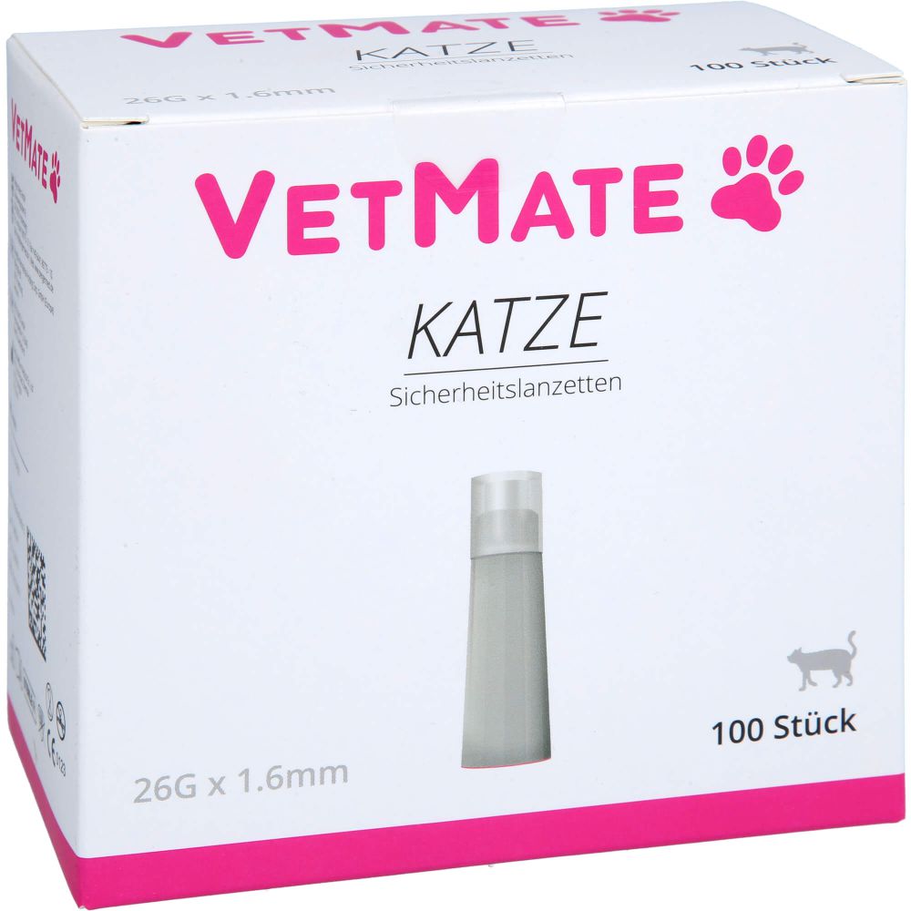 VETMATE Sicherheitslanzetten 26 G 1,6 mm Katze