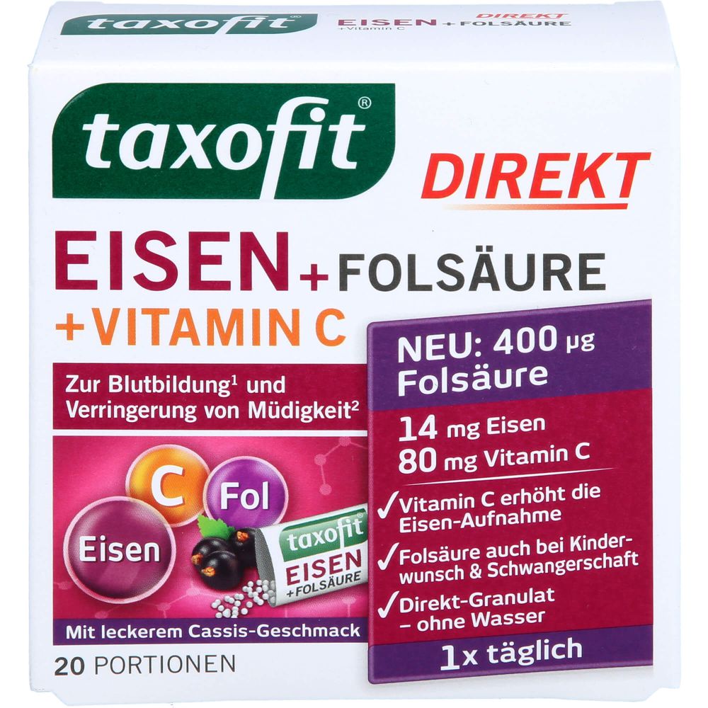 TAXOFIT Eisen+Folsäure Direkt Granulat