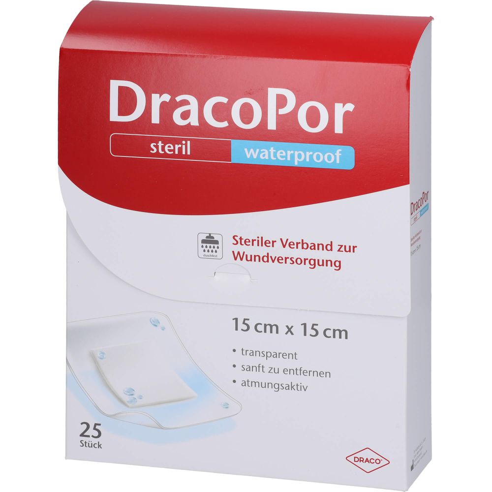 DRACOPOR waterproof Wundverband 15x15 cm steril