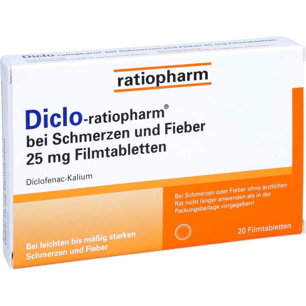 DICLO-RATIOPHARM bei Schmerzen u.Fieber 25 mg FTA