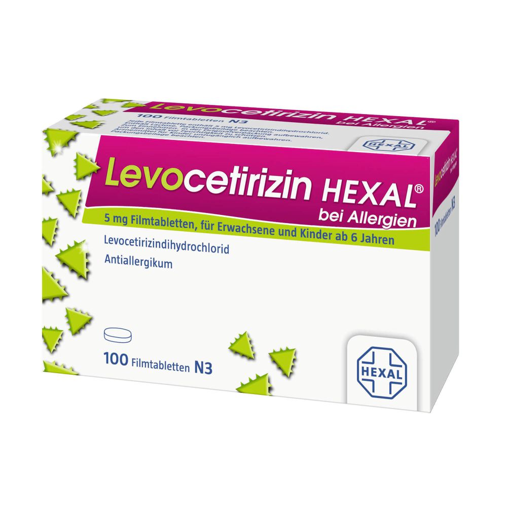 Levocetirizin Hexal bei Allergien 5 mg Filmtabl. 100 St
