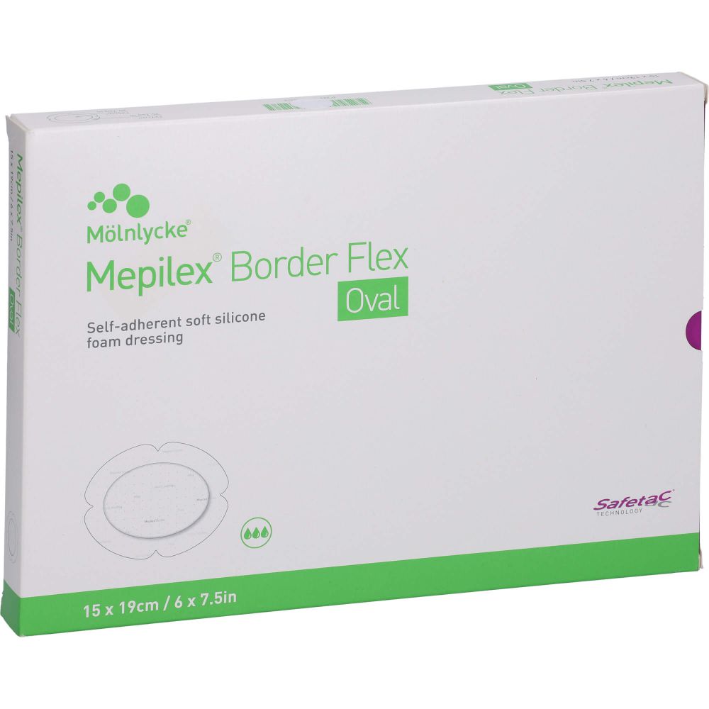 MEPILEX Border Flex Schaumverb.haft.15x19 cm oval