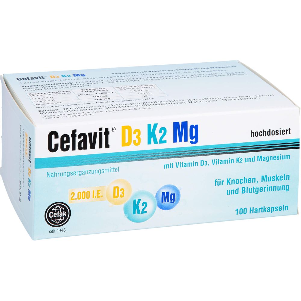 CEFAVIT D3 K2 Mg 2.000 I.E. Hartkapseln