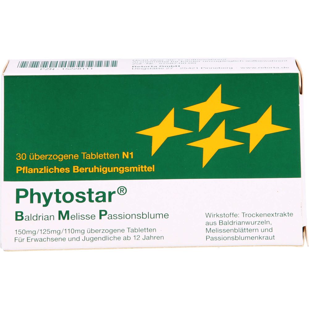 PHYTOSTAR Baldrian Melisse Passionsb.150/125/110mg